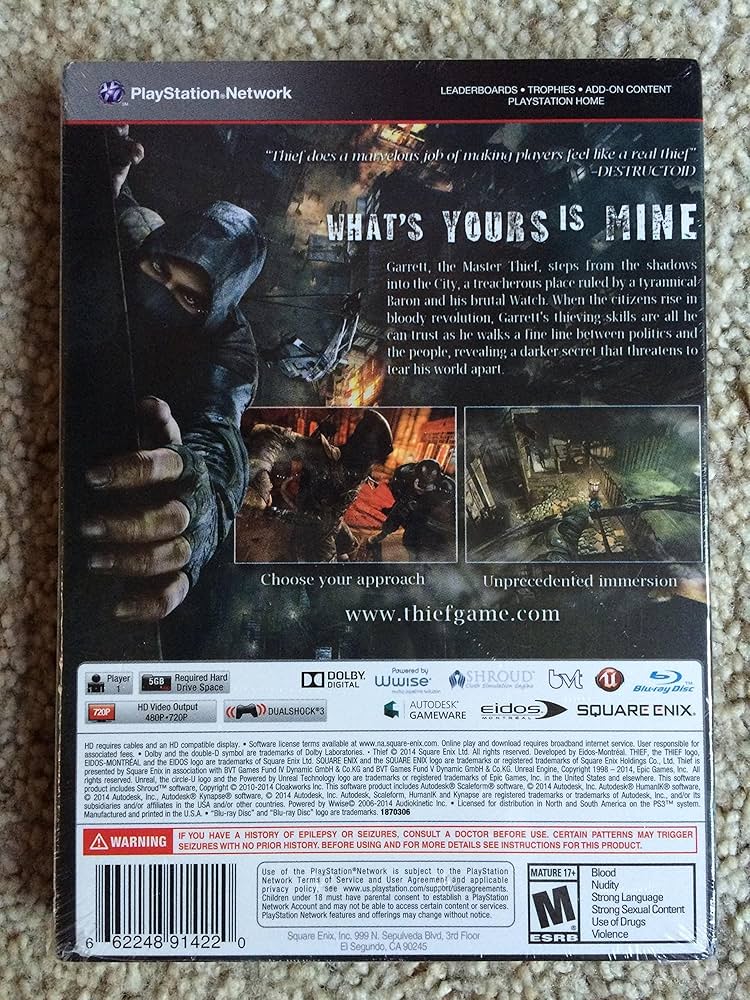 Amazon.com: Thief Collectible Limited Edition Steelbook Case